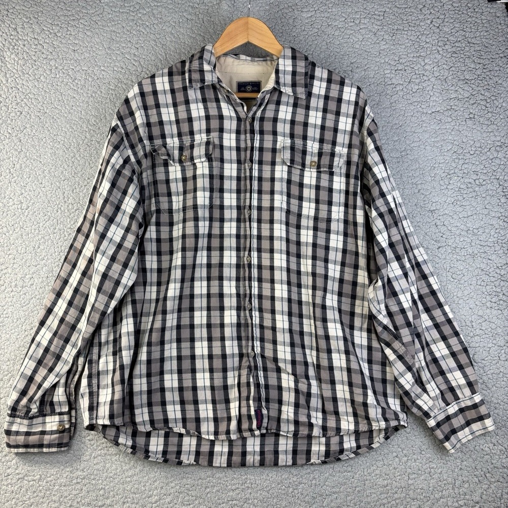 Wrangler Premium Quality‎ Men's Long Sleeve Button Down Shirt XL 100% Cotton VTG